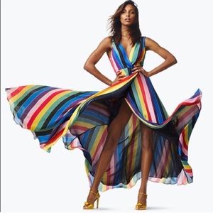 Aqua Rainbow Wrap Dress size xs